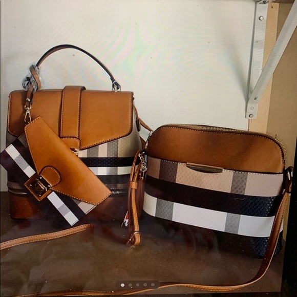 diophy Handbags - Diophy Vegan Leather 3 Piece Bag Set